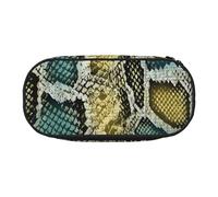 HDTVTV Texture della pelle di serpente colorata Astuccio per matite, astuccio per penne, astuccio portatile con cerniera, astuccio per cosmetici