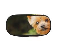 HDTVTV Yorkshire Terrier Bokeh Cani carini Muro Astuccio per matite, astuccio per penne, astuccio portatile con cerniera, astuccio per cosmetici
