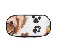 HDTVTV Yorkshire Terrier cane sorridente Astuccio per matite, astuccio per penne, astuccio portatile con cerniera, astuccio per cosmetici