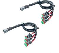 Hduacuge 2 Fili Deutsch Doppia Uscite DT DTM Connettore Adattatori Presa per Barra Luminosa LED Fendinebbia