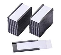 Hduacuge 50 Pezzi Serry Porta Etichette Magnetiche Titolari Magnetici Protezioni in Plastica Trasparente per Etichettatura in Metallo (1 X 2 Pollici)