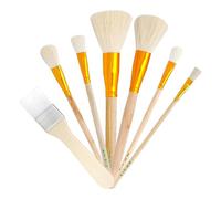 Hduacuge 7 Pezzi Pennelli per Pittura Acrilico Mop con Manico in Legno Corpo Art Pittura Facile Installazione