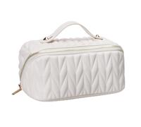 Hduacuge Astuccio per trucco da viaggio in pelle, astuccio da toilette di grande capacità, organizzatore da con tasca interna impermeabile, facile da installare, facile da usare,