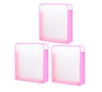 Hduacuge Confezione di 3 contenitori in carta per scrapbooking, carta estensibile per 12 x 12 fogli, per carta per scrapbooking, colore: rosa