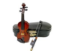 Hduacuge Violino in Miniatura con Suono, Mini Regalo di Decorazione Strumento Musicale Ornamento Modello Violino