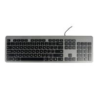 HDWR typerCLAW-PC120R Tastiera Cablata, Supporto Cirillico, Tasti silenziosi a membrana, Layout Russo, USB 3.0, Nero, Design Desktop