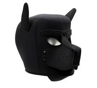 Hdynasty Fatto a mano pieno cane faccia maschera cosplay, oggetti di scena costume di Halloween, creativo gotico animale testa maschere (Nero)