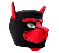 Hdynasty Fatto a mano pieno cane faccia maschera cosplay, oggetti di scena costume di Halloween, creativo gotico animale testa maschere (Rosso)