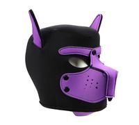 Hdynasty Fatto a mano pieno cane faccia maschera cosplay, oggetti di scena costume di Halloween, creativo gotico animale testa maschere (Viola)