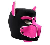 Hdynasty Fatto a mano pieno cane faccia maschera cosplay, oggetti di scena costume di Halloween, creativo gotico animale testa maschere (Rosa)