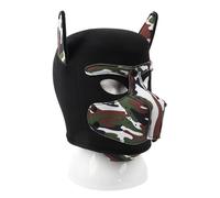 Hdynasty Fatto a mano pieno cane faccia maschera cosplay, oggetti di scena costume di Halloween, creativo gotico animale testa maschere (Nero mimetico)