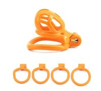Hdynasty Gabbia compatta Arancione Lucida per l'allenamento della Forza per Uomini con 4 Anelli curvi (42mm/45mm/48mm/52mm) (XS)