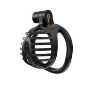 Hdynasty Gabbia da Sforzo ventilata e Traspirante da Uomo in Resina - con cateteri in Silicone(Anello ad Arco) (Nero, M2)