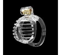 Hdynasty Gabbia da Sforzo ventilata e Traspirante da Uomo in Resina - con cateteri in Silicone(Anello ad Arco) (Trasparente, M2)