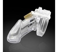 Hdynasty Gabbia da Uomo in plastica con Cinque Anelli (35mm/38mm/43mm/46mm/49mm) (Trasparente, L)