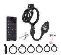 Hdynasty Gabbia da Uomo in Resina scheletrica Traspirante con Accessori Multipli con 6 moschettoni (Nero, 16-2)