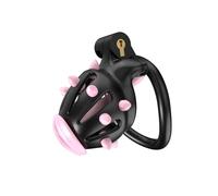 Hdynasty Gabbia Fissa da Uomo Rosa con Punte morbide in Silicone Leggera e Facile da trasportare 100g-110g con 5 Anelli ad Arco Fisso (Punte morbide Rosa) (Nero, E5)