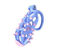 Hdynasty Gabbia Fissa da Uomo Rosa con Punte morbide in Silicone Leggera e Facile da trasportare 100g-110g con 5 Anelli ad Arco Fisso (Punte morbide Rosa) (Blu, A5)