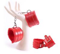 Hdynasty Manette di Peluche in Pelle Accessori per Il contenimento di Mani e Piedi da Donna, Attrezzatura Alternativa per Lo Yoga (Rosso)