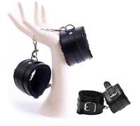 Hdynasty Manette di Peluche in Pelle Accessori per Il contenimento di Mani e Piedi da Donna, Attrezzatura Alternativa per Lo Yoga (Nero)