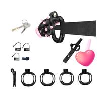 Hdynasty Protezione per Il Corpo indossabile, Leggera, con 4 Anelli ad Arco fissi (Borchie morbide Rosa) (Nero, E5)