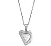 Hdyrpex Collana con ciondolo a forma di arpa celtica irlandese, venezuela, unisex, in acciaio inox