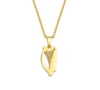 Hdyrpex Collana con ciondolo a forma di arpa celtica irlandese, venezuela, unisex, in acciaio inox