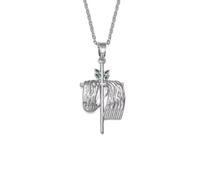 Hdyrpex Collana con ciondolo a forma di crocifisso con foglia e croce, per donne e uomini, collana in acciaio inox Mendaen Mandaeaism