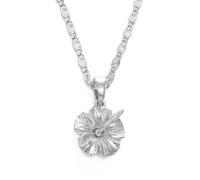 Hdyrpex Collana con ciondolo a forma di fiore di ibisco hawaiano, per donne e uomini, maresciallese, Puerto Rico Guam, in acciaio inox