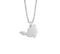 Hdyrpex Collana con ciondolo a forma di isola di Sint Maarten e Saint-Martin, per donne e uomini, in acciaio inox