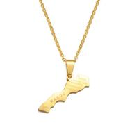 Hdyrpex Collana con ciondolo a forma di mappa del Marocco, per donne e uomini, in acciaio inox