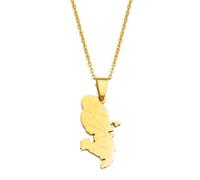 Hdyrpex Collana con ciondolo a forma di mappa della Martinica con comuni, in acciaio inossidabile, gioiello per uomo e donna