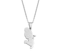 Hdyrpex Collana con ciondolo a forma di mappa della Martinica con comuni, in acciaio inossidabile, gioiello per uomo e donna