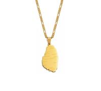 Hdyrpex Collana con ciondolo a forma di mappa di San Vincenzo con nome della città, per donne e uomini, in acciaio inox