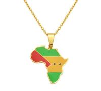 Hdyrpex Collana con ciondolo a forma di mappa di Sao Tomé e Principe, per donne e uomini, in acciaio inox