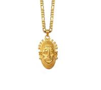 Hdyrpex Collana con ciondolo a forma di maschera dell'impero del Benin, con ritratto della regina Madre Idia del Benin, per