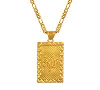 Hdyrpex Collana con ciondolo del profeta Mohammed Allah, per donne e uomini, musulmano, arabo, arabo, Ahmed, in acciaio inossidabile