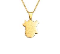 Hdyrpex Collana con ciondolo in acciaio inox con ciondolo a forma di Russia Cecenia per uomo e donna