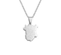 Hdyrpex Collana con ciondolo in acciaio inox con ciondolo a forma di Russia Cecenia per uomo e donna