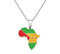 Hdyrpex Collana con ciondolo Sao Tomé e Principe, per donne e uomini, in acciaio inox