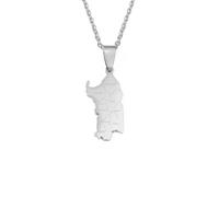 Hdyrpex Collana con ciondolo Sardegna Italia Sardegna per donne e uomini, in acciaio inox