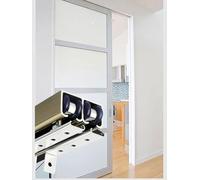 HDYZJQ Kit Binario per Porta Scorrevole Silenziosa in Alluminio, Hardware con Puleggia A Doppio Binario Montato sulla Parte Superiore(Champagne,50in/127cm)