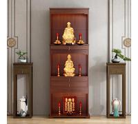 HDZNDH Buddha Mensola Statua Stand Con Ripiano E Cassetto, Altare Buddista Aperto A Tre Livelli E Liberamente Combinabile, Nicchia Buddista, Tavolo Da Tributo E Personale Santuario Altare Tavola