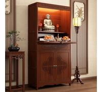 HDZNDH D'altare Buddista Statua Stand Con Ripiano Estraibile E Grande Armadietto, Armadio Per Altare Dal Design Aperto, Tavolo Per Tributi E Uso Domestico, Santuario Personale E Spazio Per Offerta