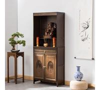 HDZNDH Mensola Per Altare Con Ripiano Estraibile E Cassetto, Armadietto Inferiore Con Porta Decorativa, Santuario Personale Con Tavolo E Vetrina Per Pratiche Buddiste, Offerte E Posizionamento Buddha