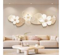 HDZNDH Orologio Da Parete 3D Floreale Con Luce LED, Quadri Moderni Per Pareti, Movimento Al Quarzo Silenzioso, Porcellana Cristallina Con Arte Della Parete Squisita, Per Soggiorno, Camera Letto