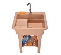 HDZNDH Portatile Plastica Lavandino da Esterno、lavandino Cucina con Rubinetto 、Drenaggio con Un Clic Lavello del Ristorante Commerciale ,per Garage, Ristorante, Cucina, Lavanderia