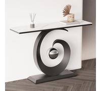 HDZNDH Tavolo Consolle Ingresso Decorativo Moderno, Consolle Da Corridoio Stretto In Marmo, Tavolo Da Divano Con Struttura Metallica A C Spiralata, Montaggio Facile Per Soggiorno Foyer Veranda