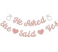 He Asked She Said Yes Banner, divertente forniture per feste di fidanzamento, cartello di fidanzamento per proposta di matrimonio sposa per essere addio al nubilato decorazioni per feste di addio al