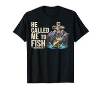 He Callled Me To Fish Matthew 4 19 Grafico di Pesca Cristiana Maglietta